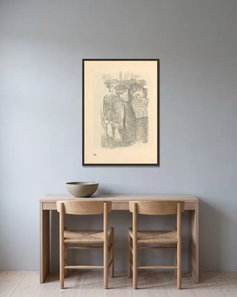 Marcowy cmentarz, 1925, Käthe Kollwitz w ramie na ścianie