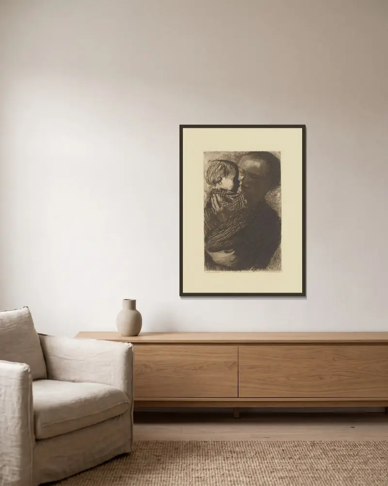 Matka z dzieckiem na ręku, 1910, Käthe Kollwitz w ramie na ścianie