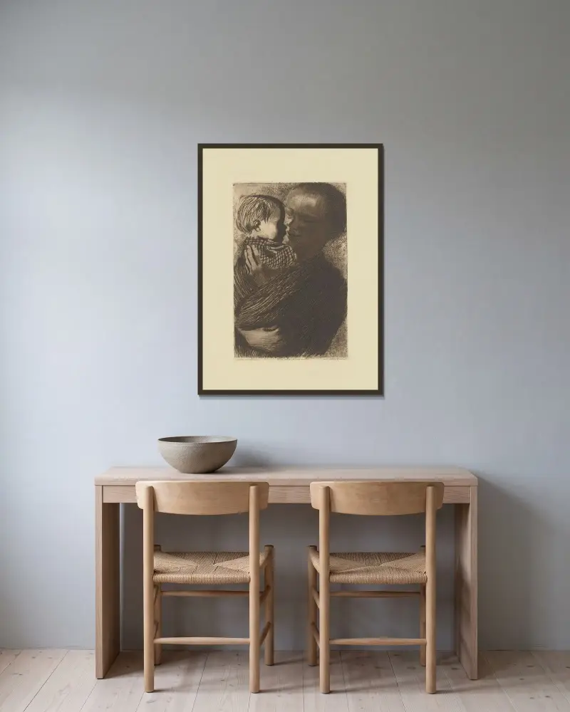 Matka z dzieckiem na ręku, 1910, Käthe Kollwitz w ramie na ścianie