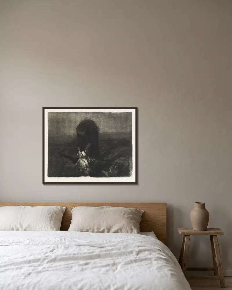 Schlachtfeld von Käthe Kollwitz gerahmt an einer Wand