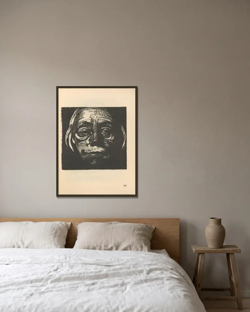 Autoportret, 1925 – nr 13, Käthe Kollwitz w ramie na ścianie
