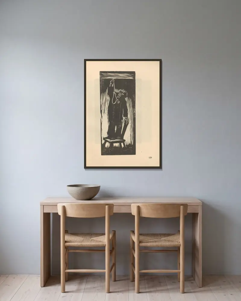 Studie, 1925 – Nr. 2 von Käthe Kollwitz gerahmt an einer Wand