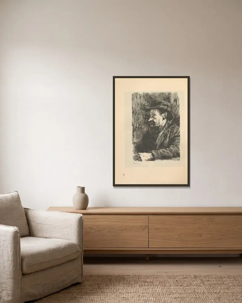 Studien, 1925 – Nr. 3 von Käthe Kollwitz gerahmt an einer Wand