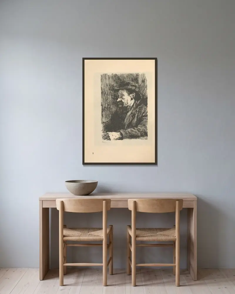 Studien, 1925 – Nr. 3 von Käthe Kollwitz gerahmt an einer Wand