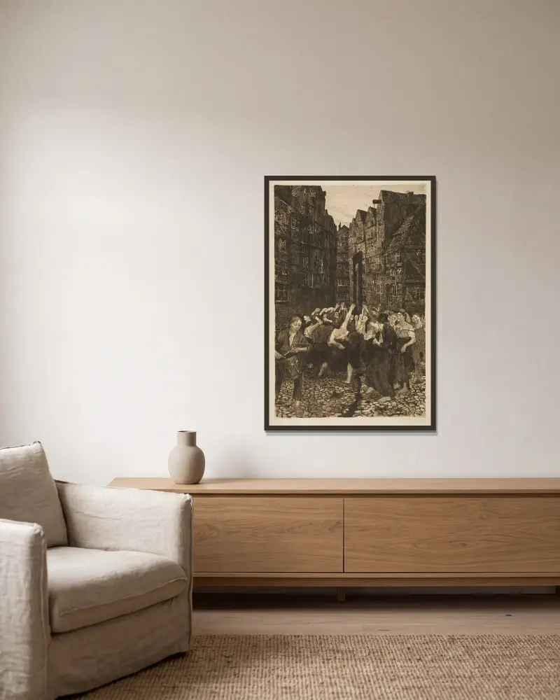 Die Carmagnole, 1901 – Nr. 2 von Käthe Kollwitz gerahmt an einer Wand