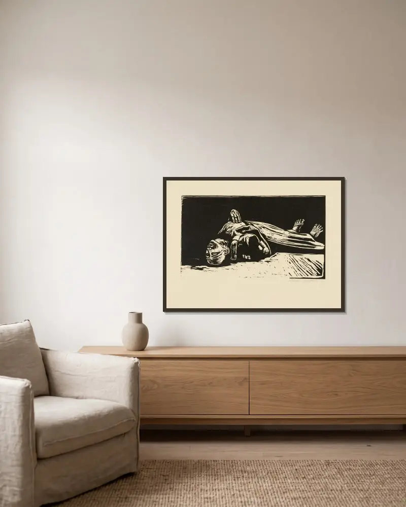 Wdowa II, Käthe Kollwitz w ramie na ścianie