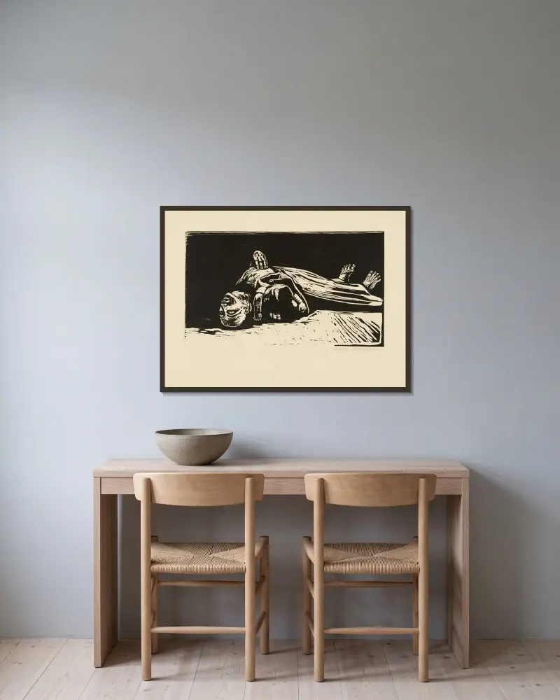 Wdowa II, Käthe Kollwitz w ramie na ścianie