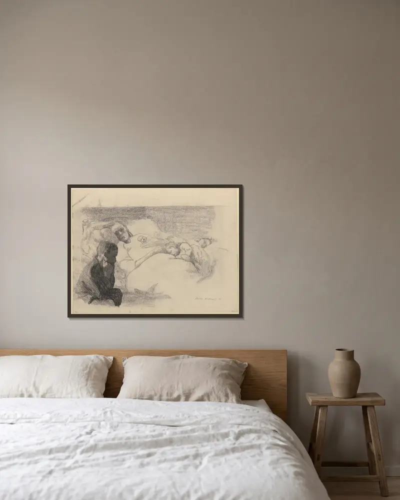 Bezrobocie, Käthe Kollwitz w ramie na ścianie