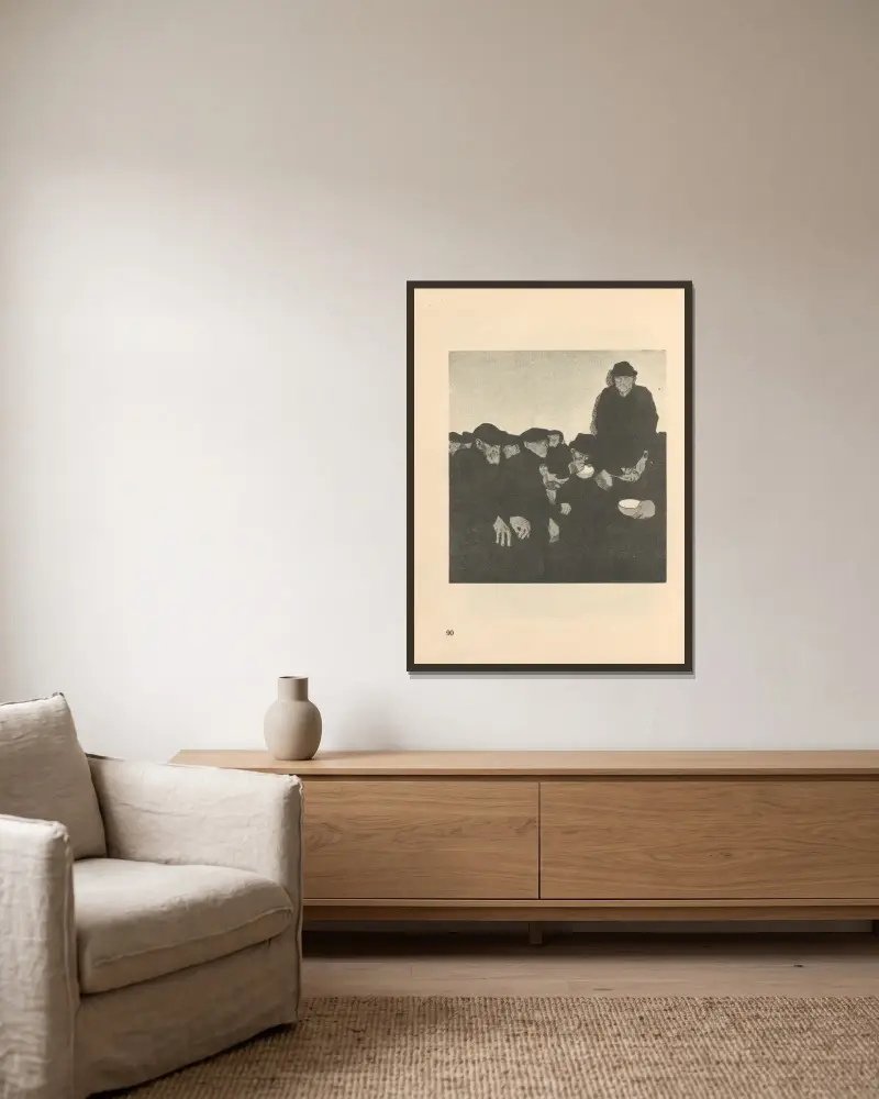 Zeichnungen für den Simplizissimus, 1925 – nr 10 av Käthe Kollwitz inramad på en vägg