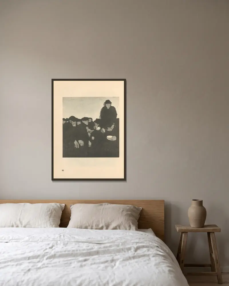 Zeichnungen für den Simplizissimus, 1925 – nr 10 av Käthe Kollwitz inramad på en vägg