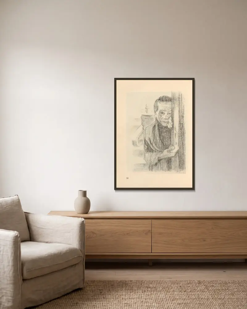 Zeichnungen für den Simplizissimus, 1925 – nr 11 av Käthe Kollwitz inramad på en vägg