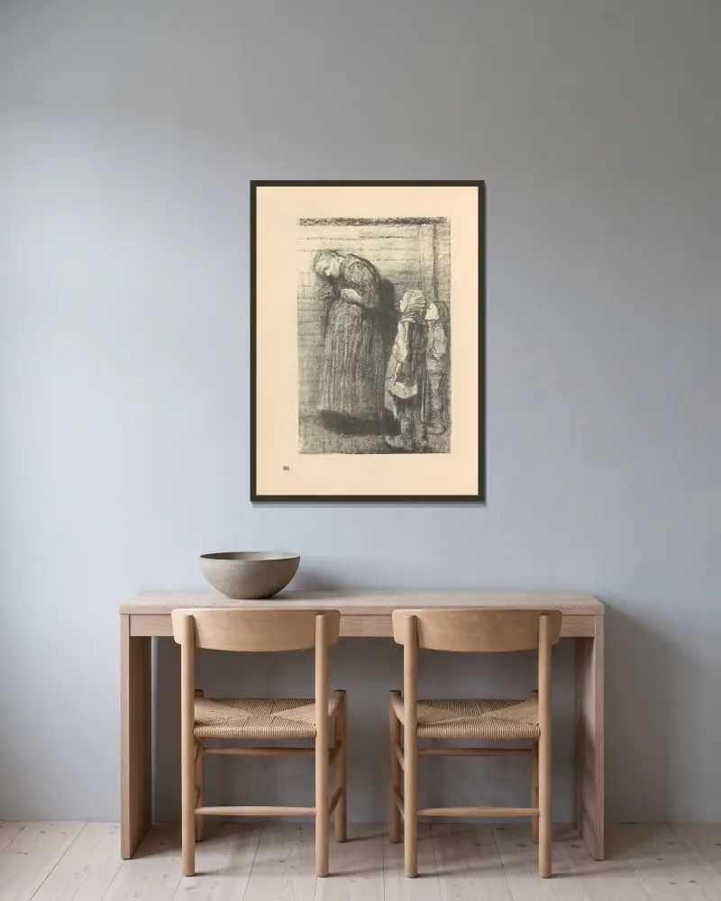 Zeichnungen für den Simplizissimus, 1925 – nr 12 av Käthe Kollwitz inramad på en vägg