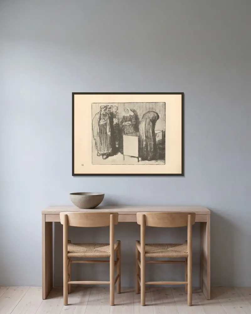 Zeichnungen für den Simplizissimus, 1925 – nr 2 av Käthe Kollwitz inramad på en vägg