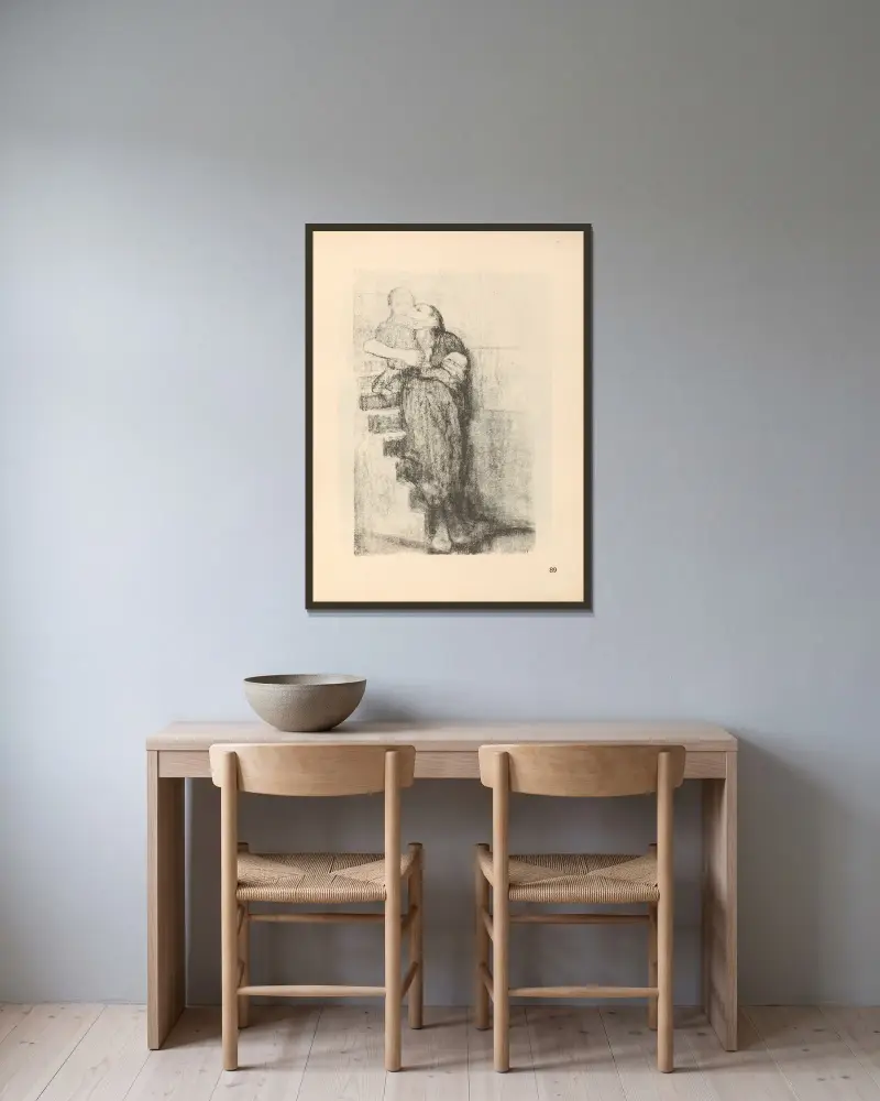 Zeichnungen für den Simplizissimus, 1925 – nr 4 av Käthe Kollwitz inramad på en vägg