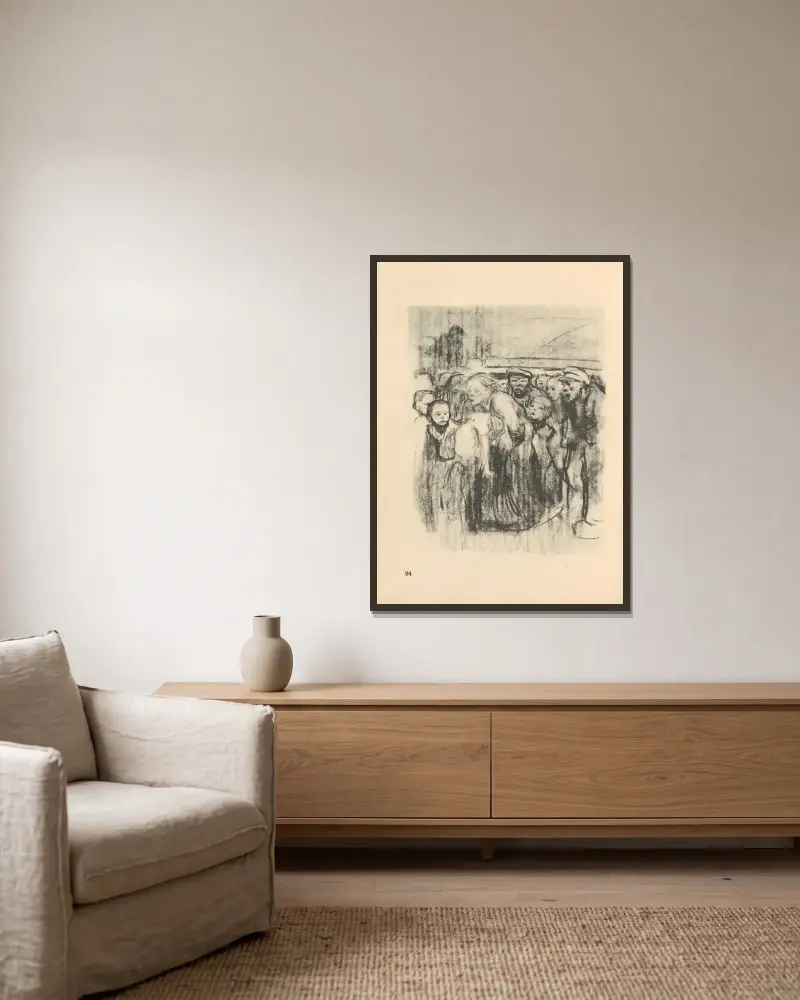 Zeichnungen für den Simplizissimus, 1925 – nr 8 av Käthe Kollwitz inramad på en vägg