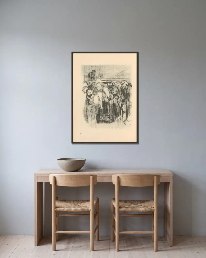 Zeichnungen für den Simplizissimus, 1925 – nr 8 av Käthe Kollwitz inramad på en vägg