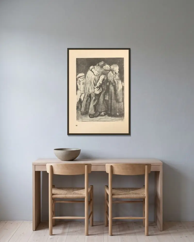 Zeichnungen für den Simplizissimus, 1925 – nr 9 av Käthe Kollwitz inramad på en vägg