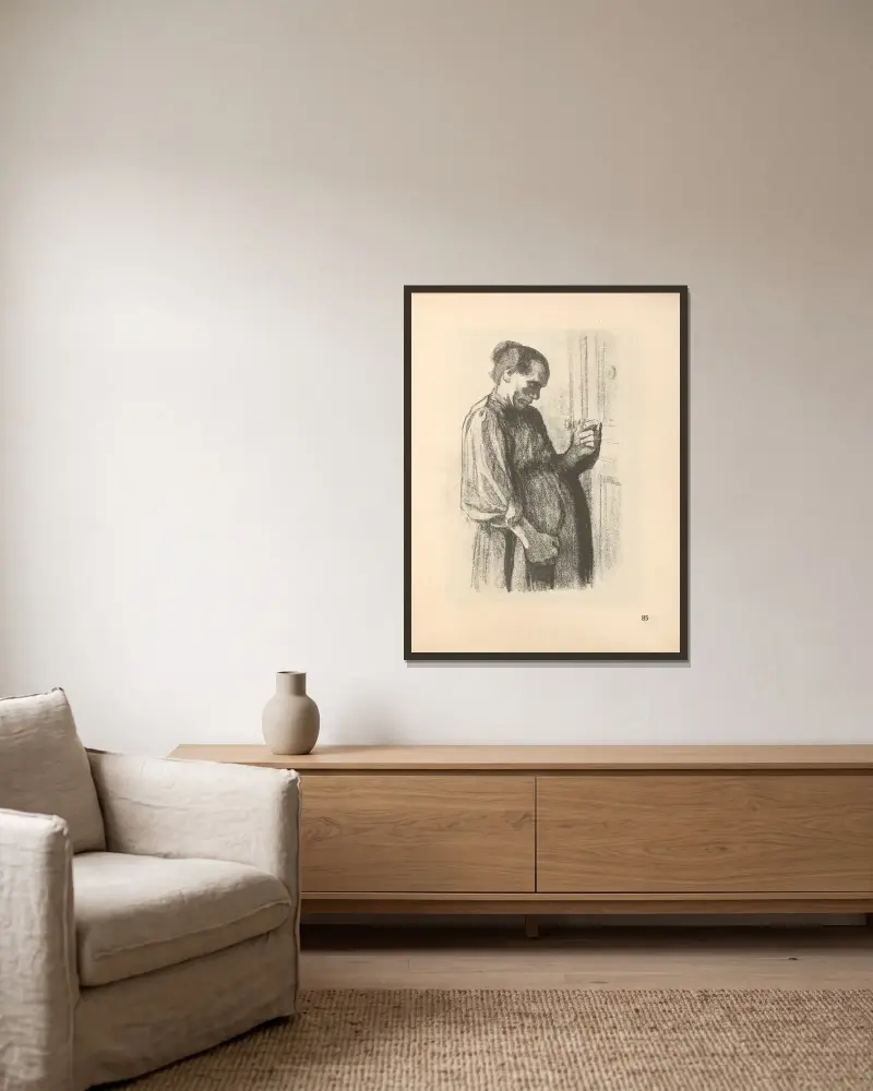 Zeichnungen für den Simplizissimus, 1925 – nr 1 av Käthe Kollwitz inramad på en vägg