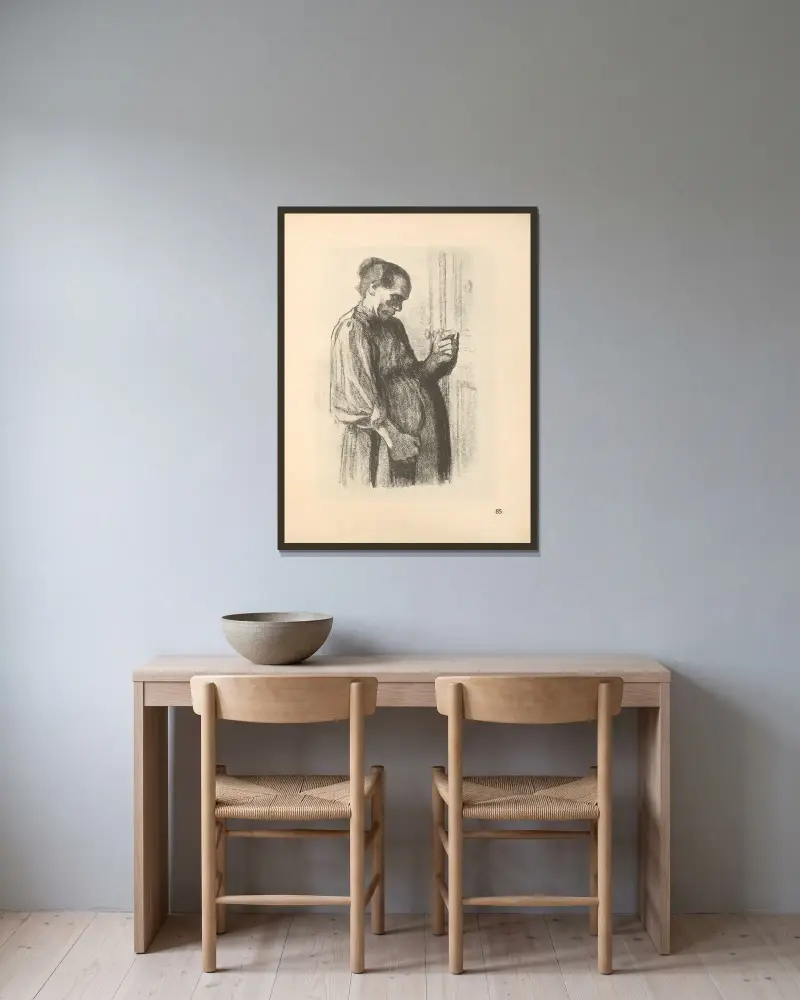 Zeichnungen für den Simplizissimus, 1925 – nr 1 av Käthe Kollwitz inramad på en vägg