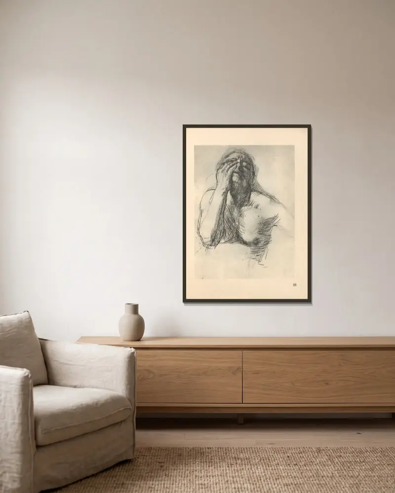 Zertretene, 1925 – Nr. 3 von Käthe Kollwitz gerahmt an einer Wand