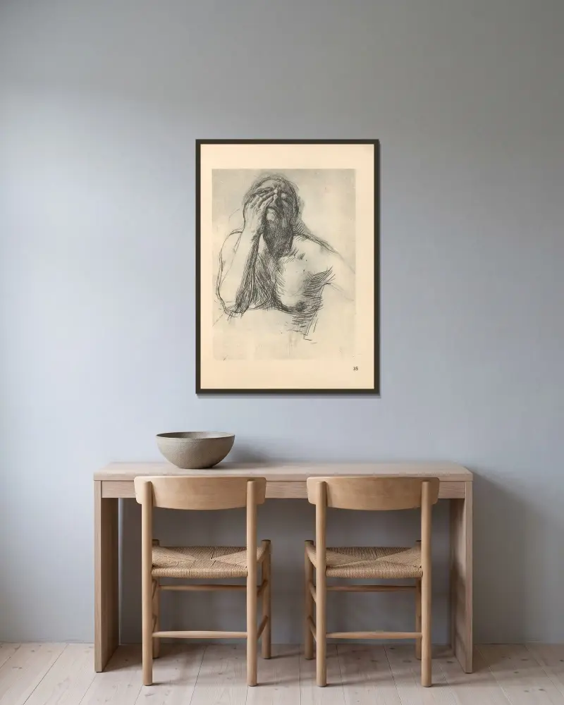 Zertretene, 1925 – Nr. 3 von Käthe Kollwitz gerahmt an einer Wand