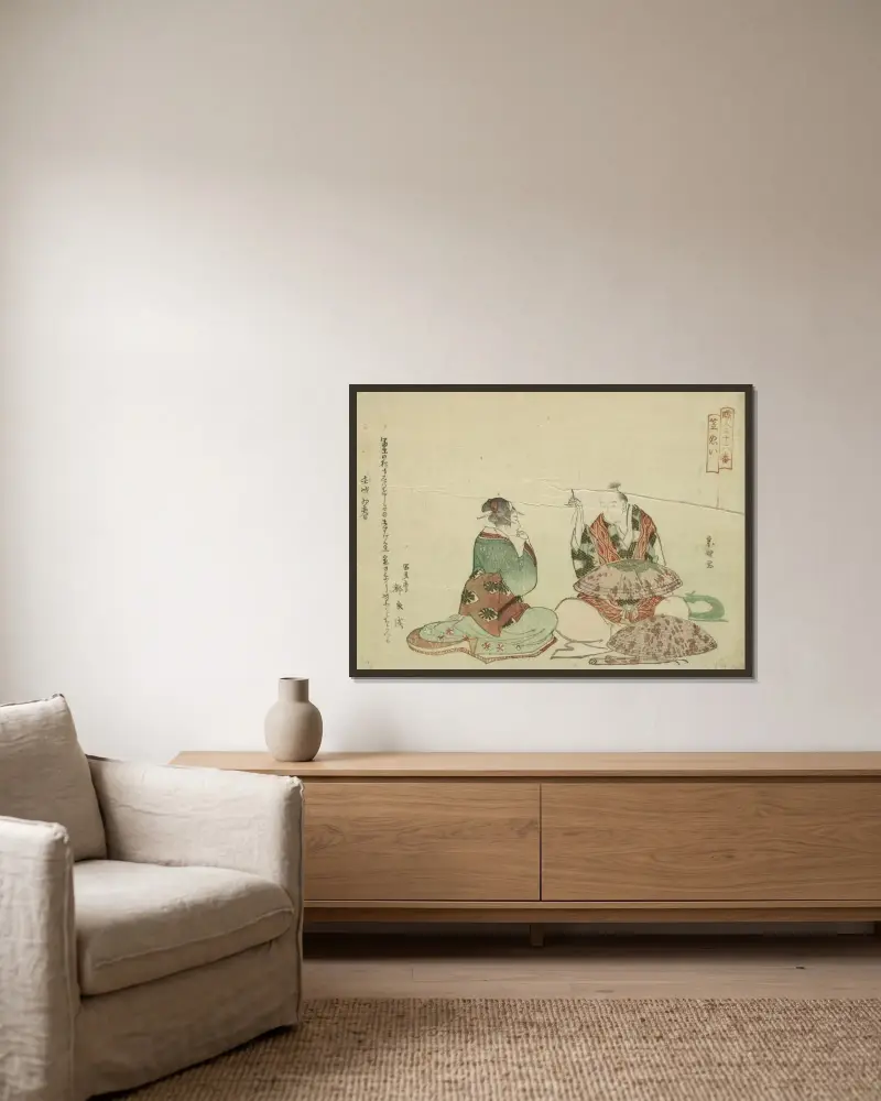 Kasanui, Katsushika Hokusai v rámu na stěně