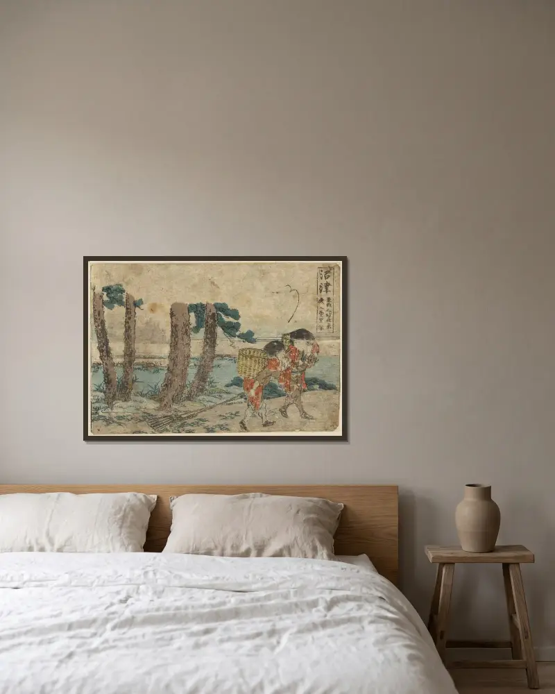 Numazu von Katsushika Hokusai gerahmt an einer Wand