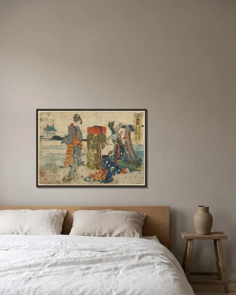 Odawara av Katsushika Hokusai inramad på en vägg