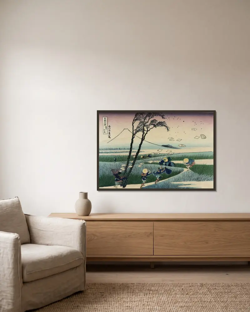 Sunshū ejiri von Katsushika Hokusai gerahmt an einer Wand