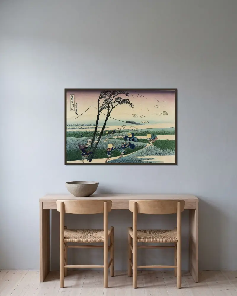 Sunshū ejiri von Katsushika Hokusai gerahmt an einer Wand