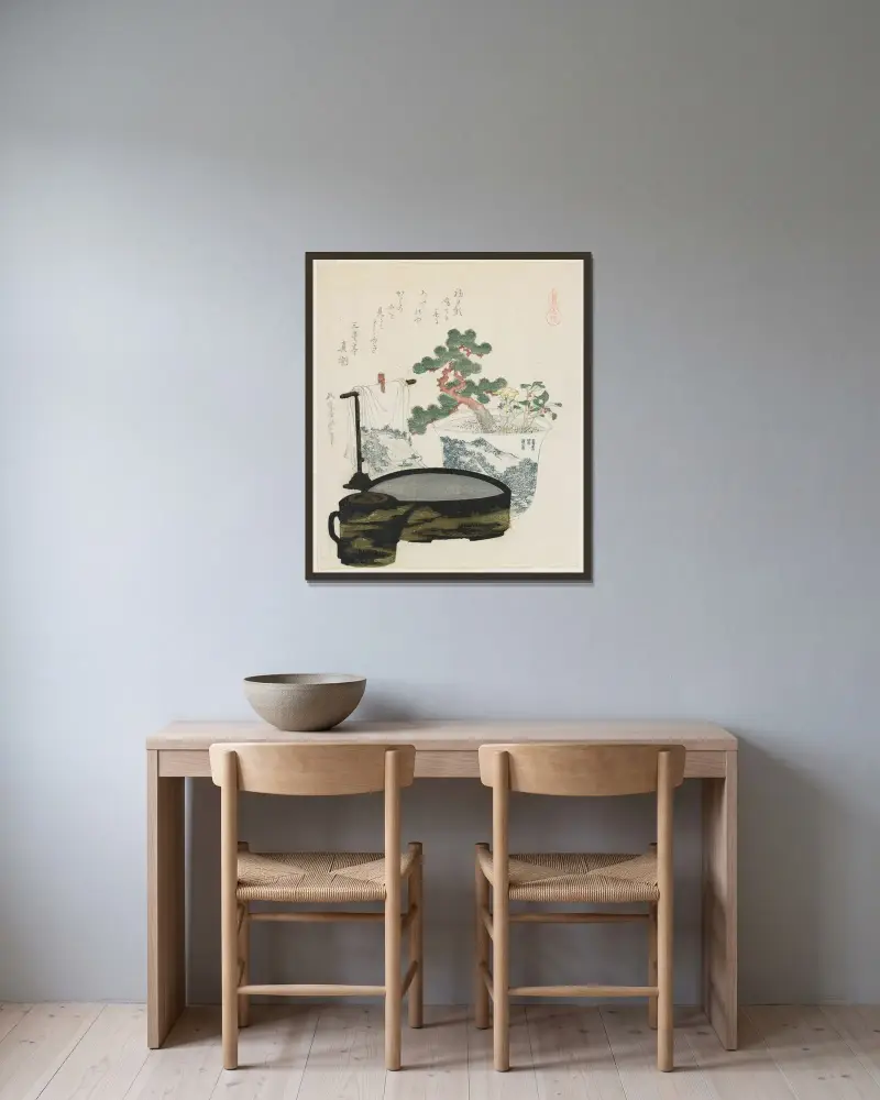 The Talisman av Katsushika Hokusai inramad på en vägg