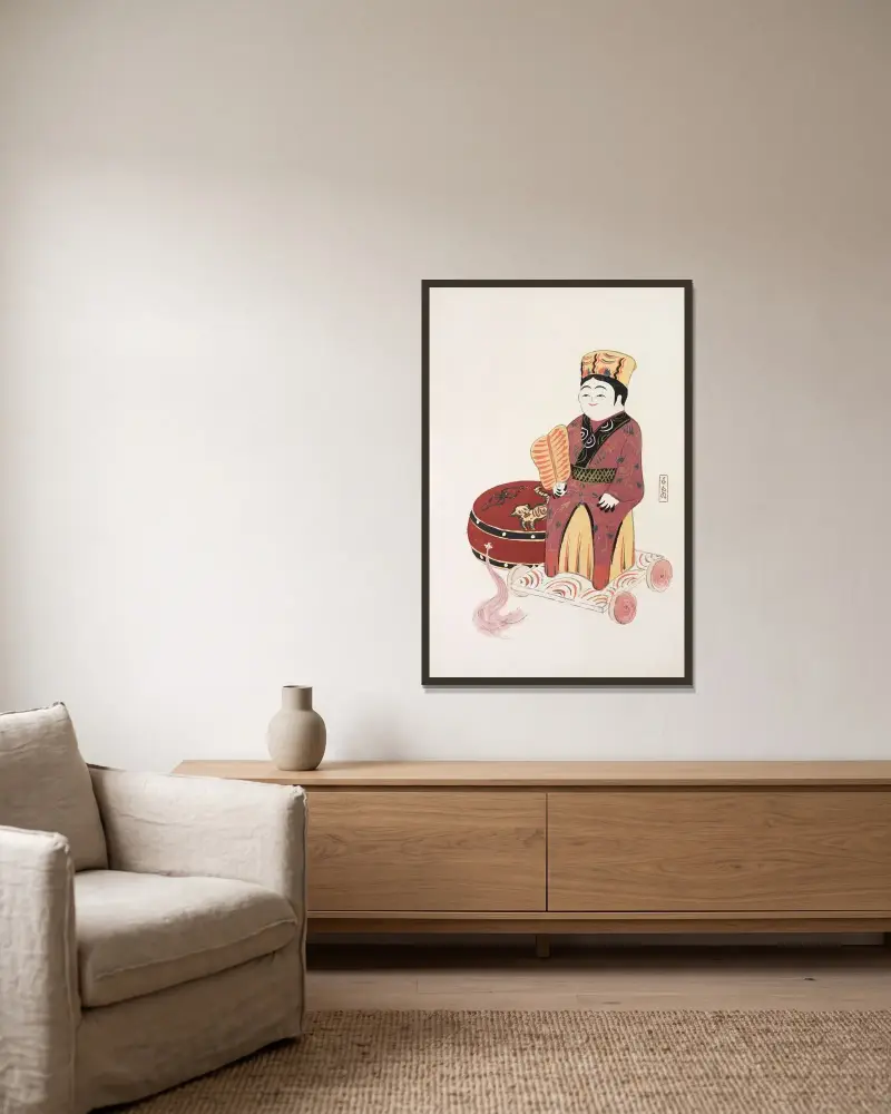 Zebrane ilustracje japońskich zabawek Kyosena, plansza 022, Kawasaki Kyosen w ramie na ścianie