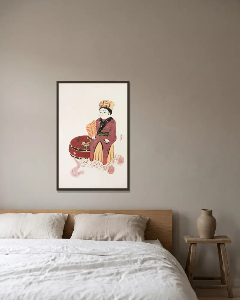 Zebrane ilustracje japońskich zabawek Kyosena, plansza 022, Kawasaki Kyosen w ramie na ścianie