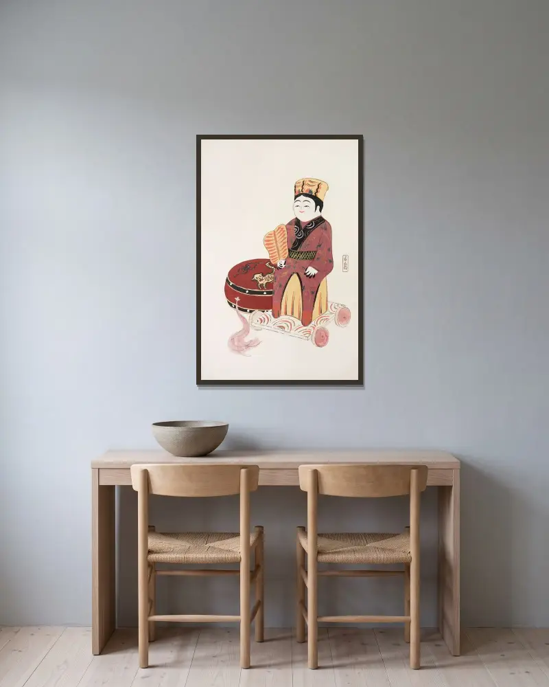 Zebrane ilustracje japońskich zabawek Kyosena, plansza 022, Kawasaki Kyosen w ramie na ścianie