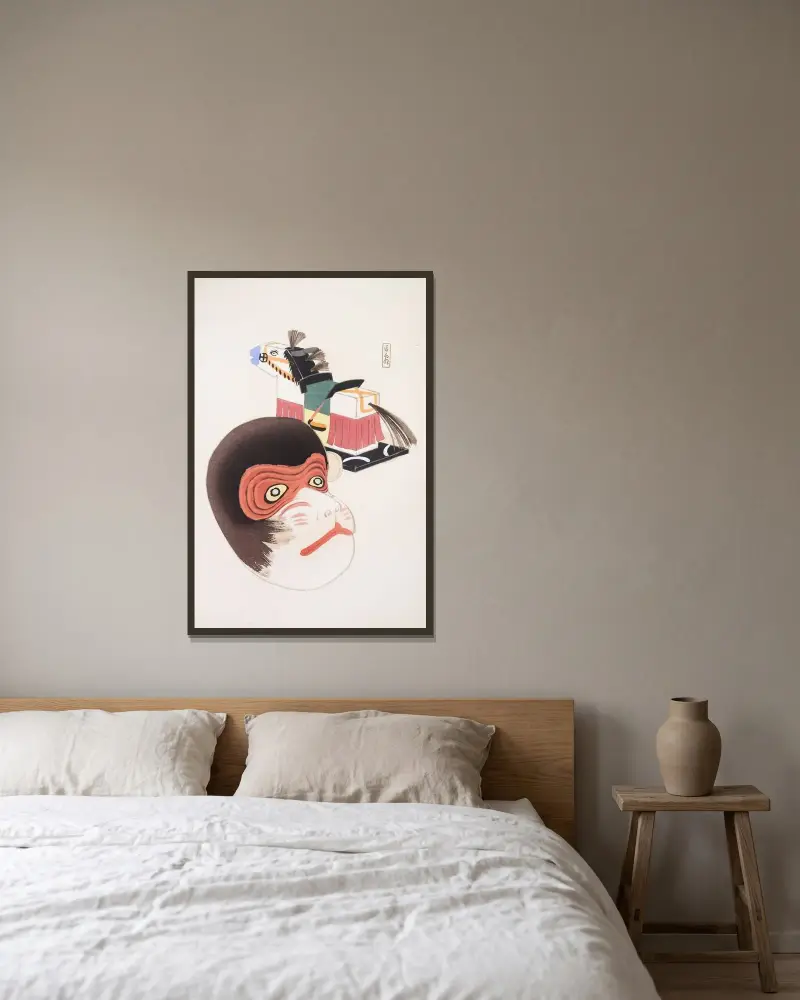 Zebrane ilustracje japońskich zabawek Kyosena, pl. 084, Kawasaki Kyosen w ramie na ścianie