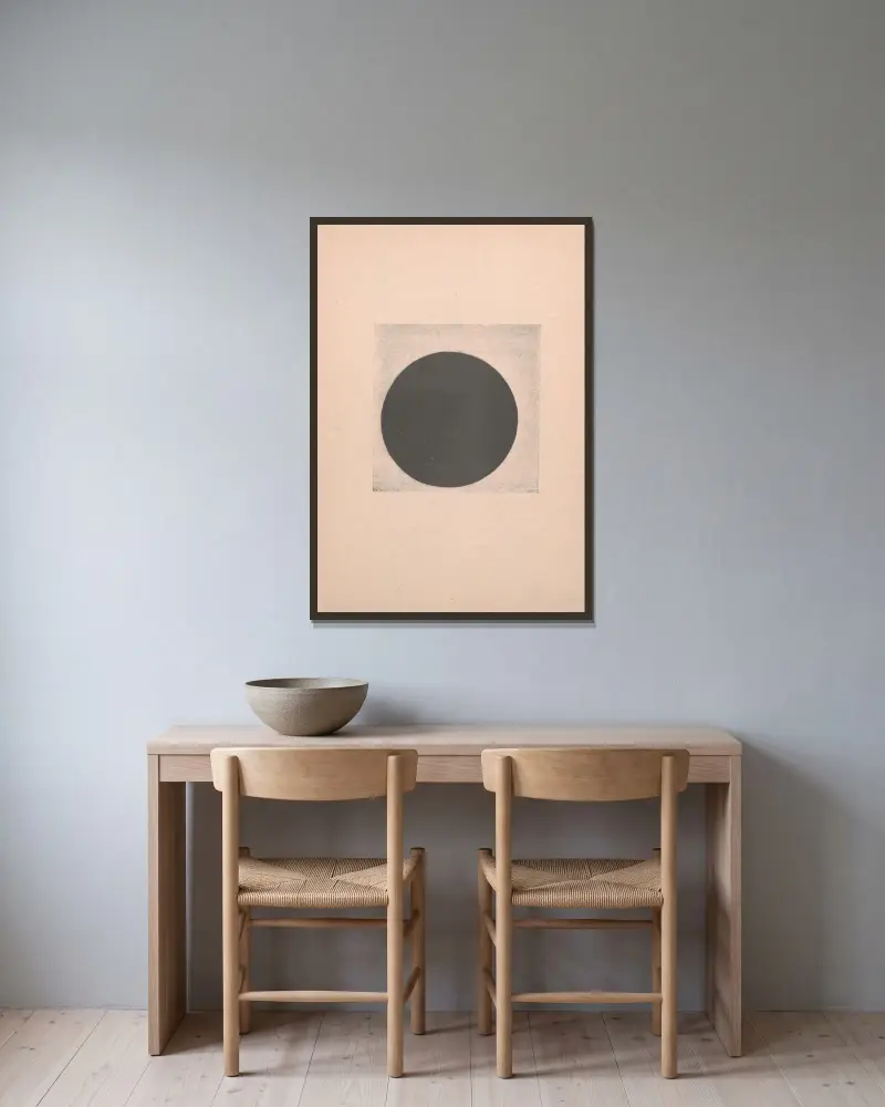 Czarny okrąg, Kazimir Malevich w ramie na ścianie