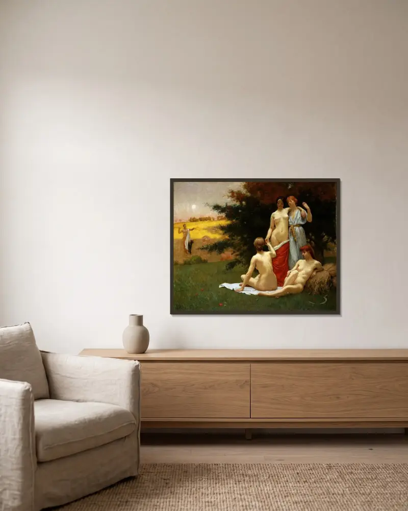 An Eclogue von Kenyon Cox gerahmt an einer Wand