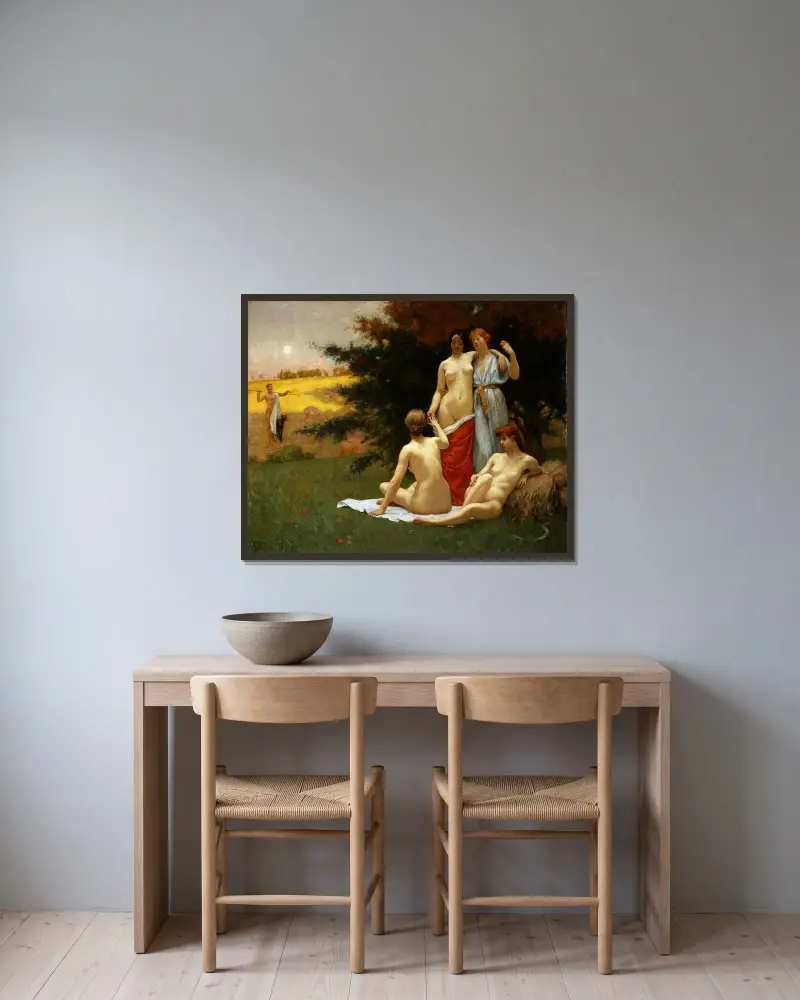 An Eclogue von Kenyon Cox gerahmt an einer Wand