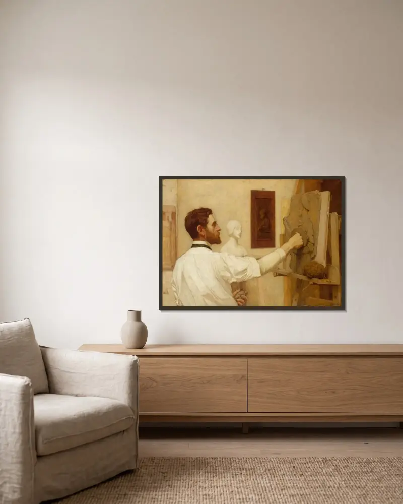 Augustus Saint-Gaudens von Kenyon Cox gerahmt an einer Wand