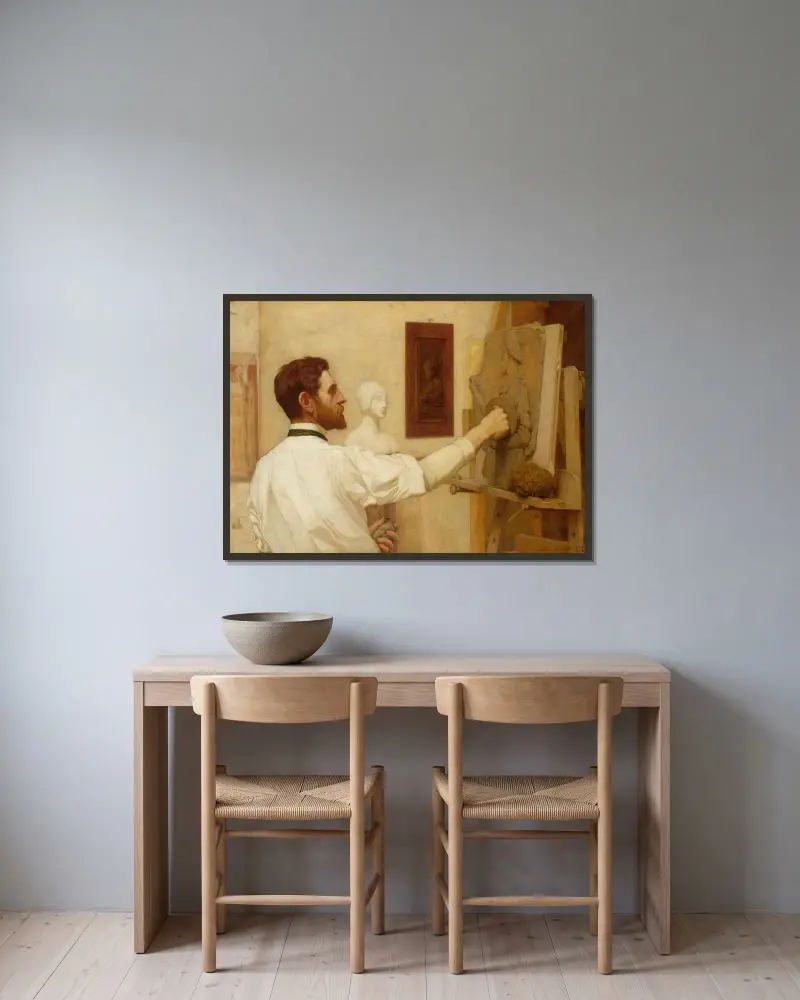 Augustus Saint-Gaudens von Kenyon Cox gerahmt an einer Wand
