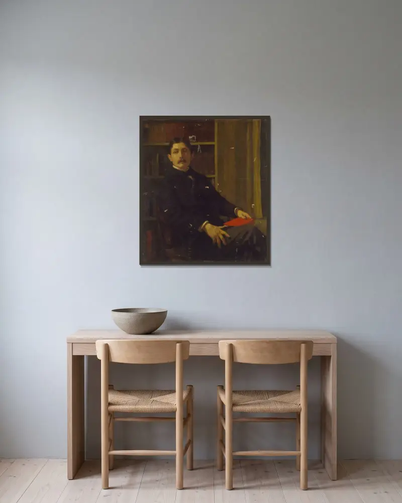Portrait Of Mr. Wiley av Kenyon Cox inramad på en vägg