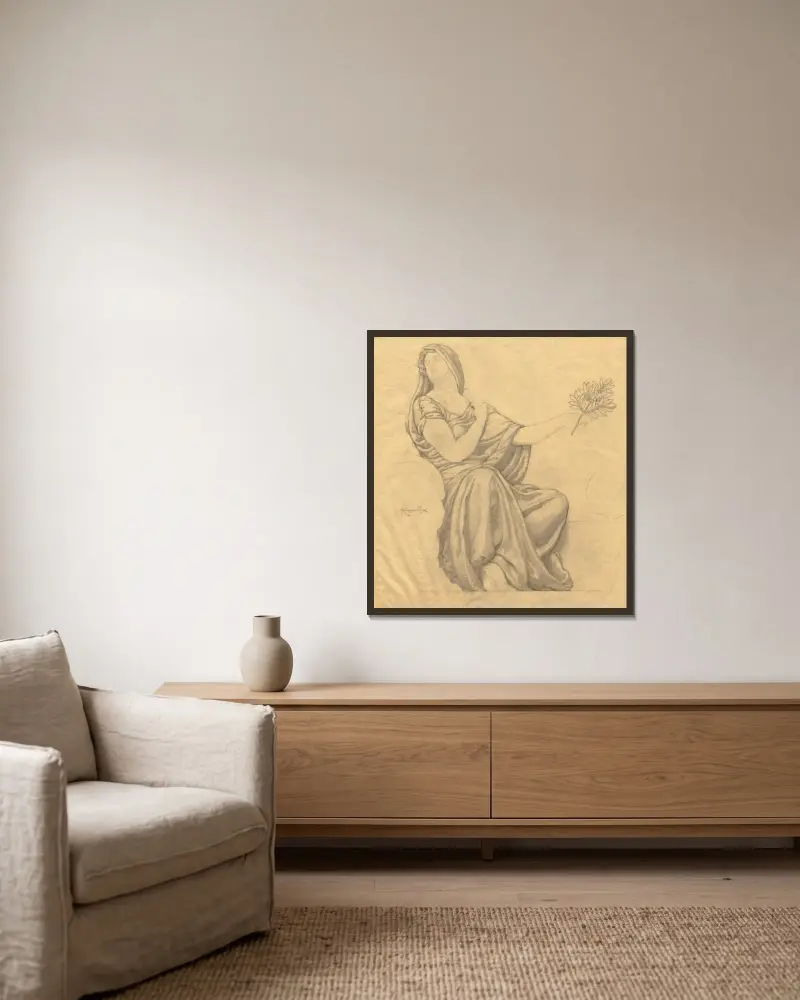 Sketch 4 von Kenyon Cox gerahmt an einer Wand