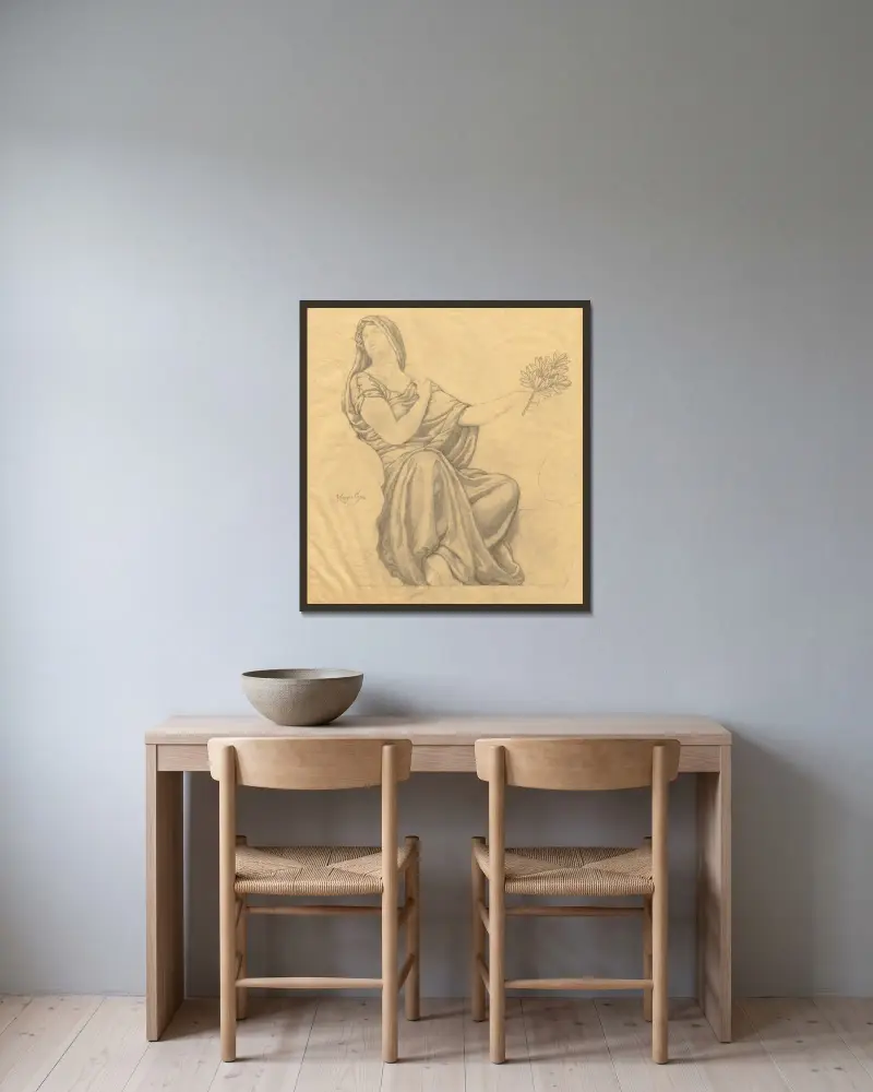 Sketch 4 von Kenyon Cox gerahmt an einer Wand