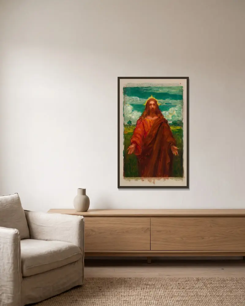 Study for ‘Christ’ von Kenyon Cox gerahmt an einer Wand