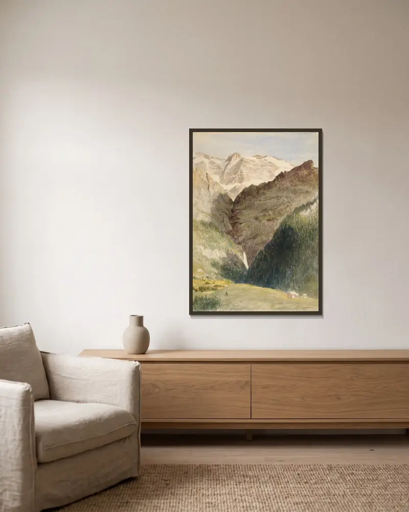 Gletscher und Wasserfall von Miner Kilbourne Kellogg gerahmt an einer Wand