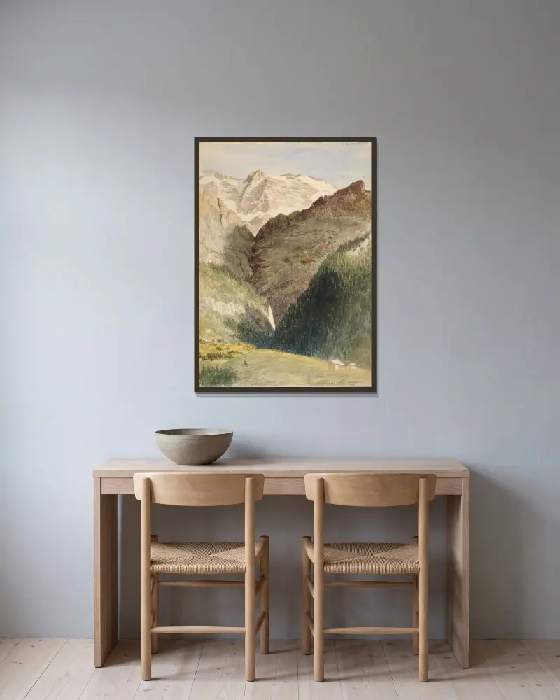 Gletscher und Wasserfall von Miner Kilbourne Kellogg gerahmt an einer Wand