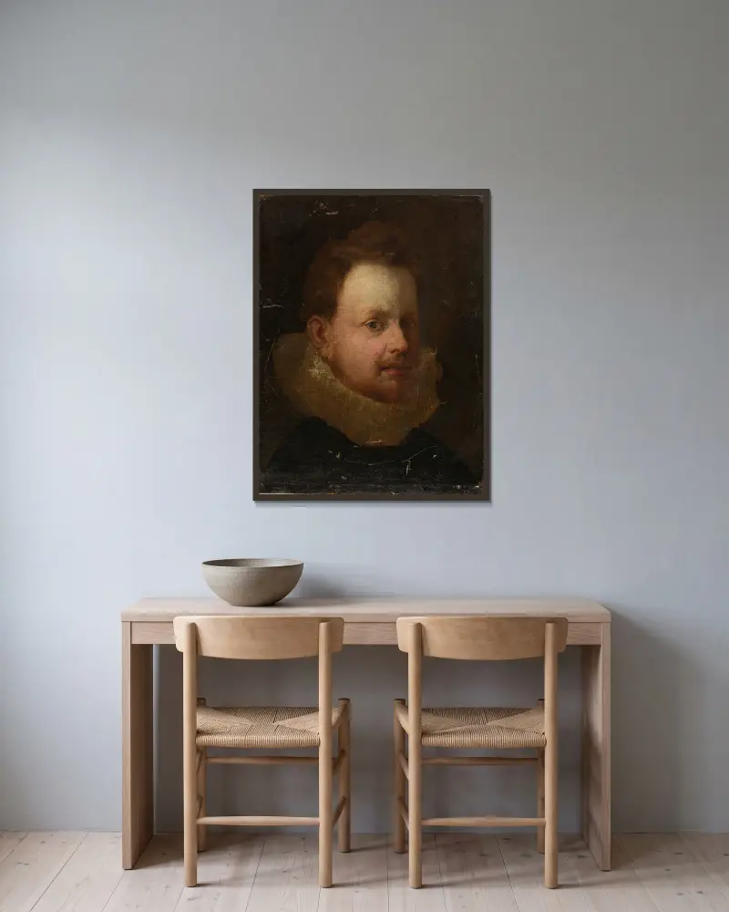 Gentlemans huvud efter Van Dyck av Miner Kilbourne Kellogg inramad på en vägg