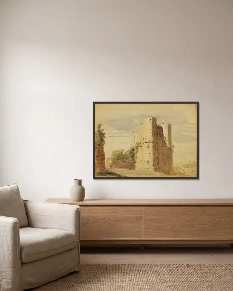 Saltwood Castle av Miner Kilbourne Kellogg inramad på en vägg