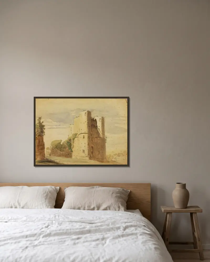 Saltwood Castle av Miner Kilbourne Kellogg inramad på en vägg