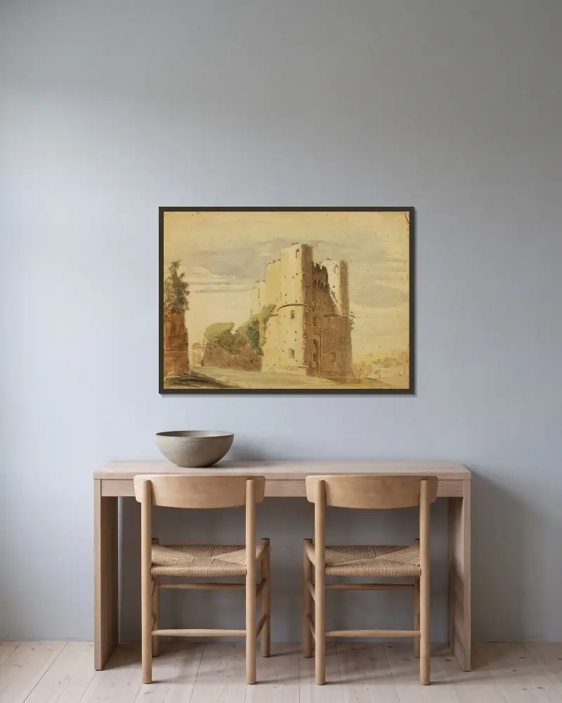 Saltwood Castle av Miner Kilbourne Kellogg inramad på en vägg